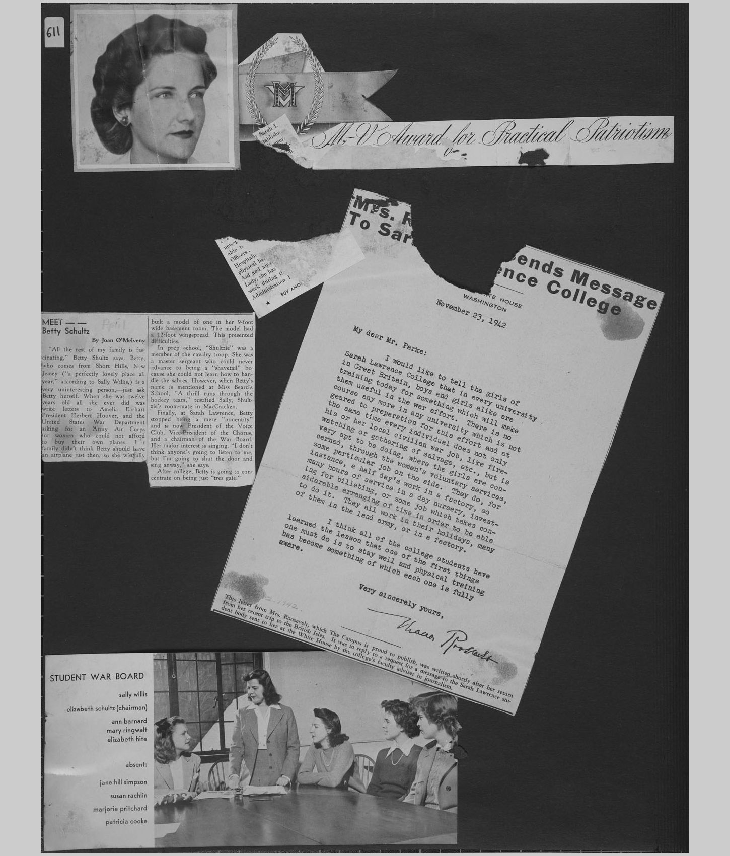 A large image of a page in the scrapbook