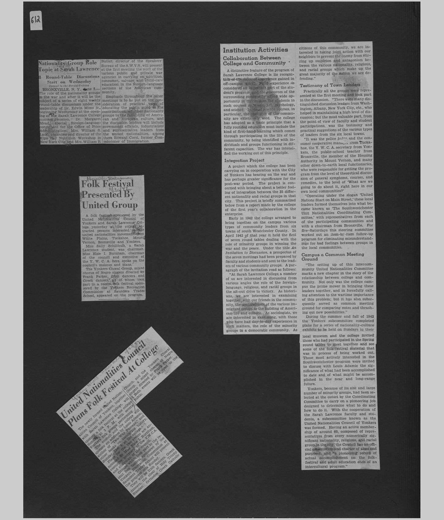 A large image of a page in the scrapbook