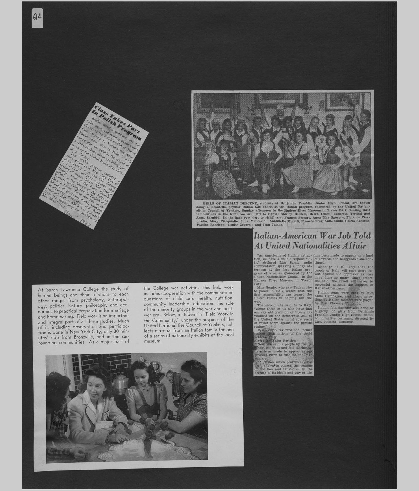 A large image of a page in the scrapbook