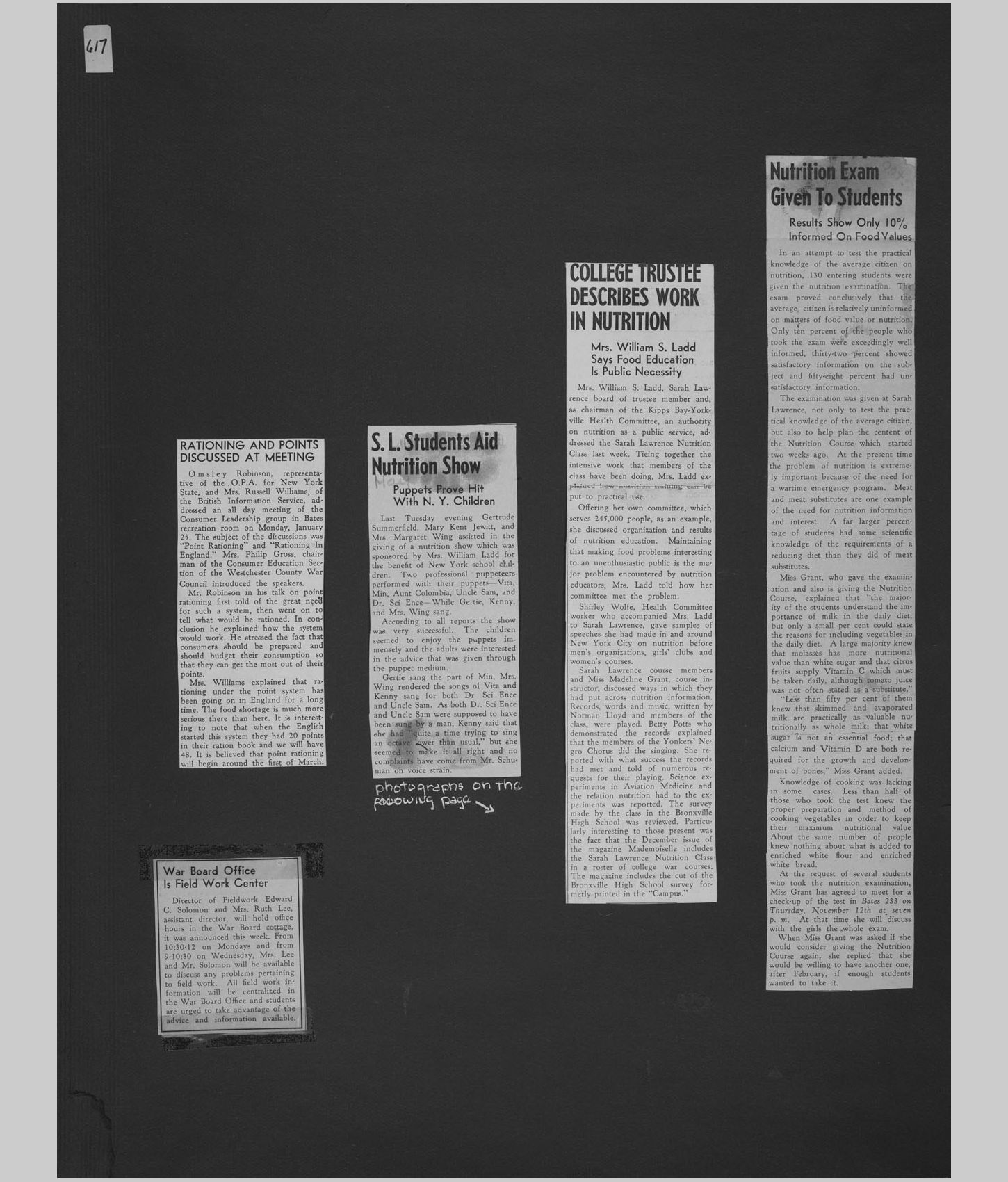 A large image of a page in the scrapbook