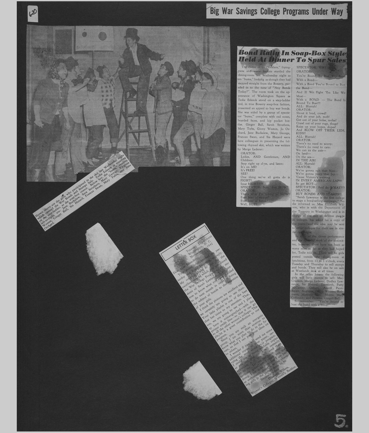 A large image of a page in the scrapbook