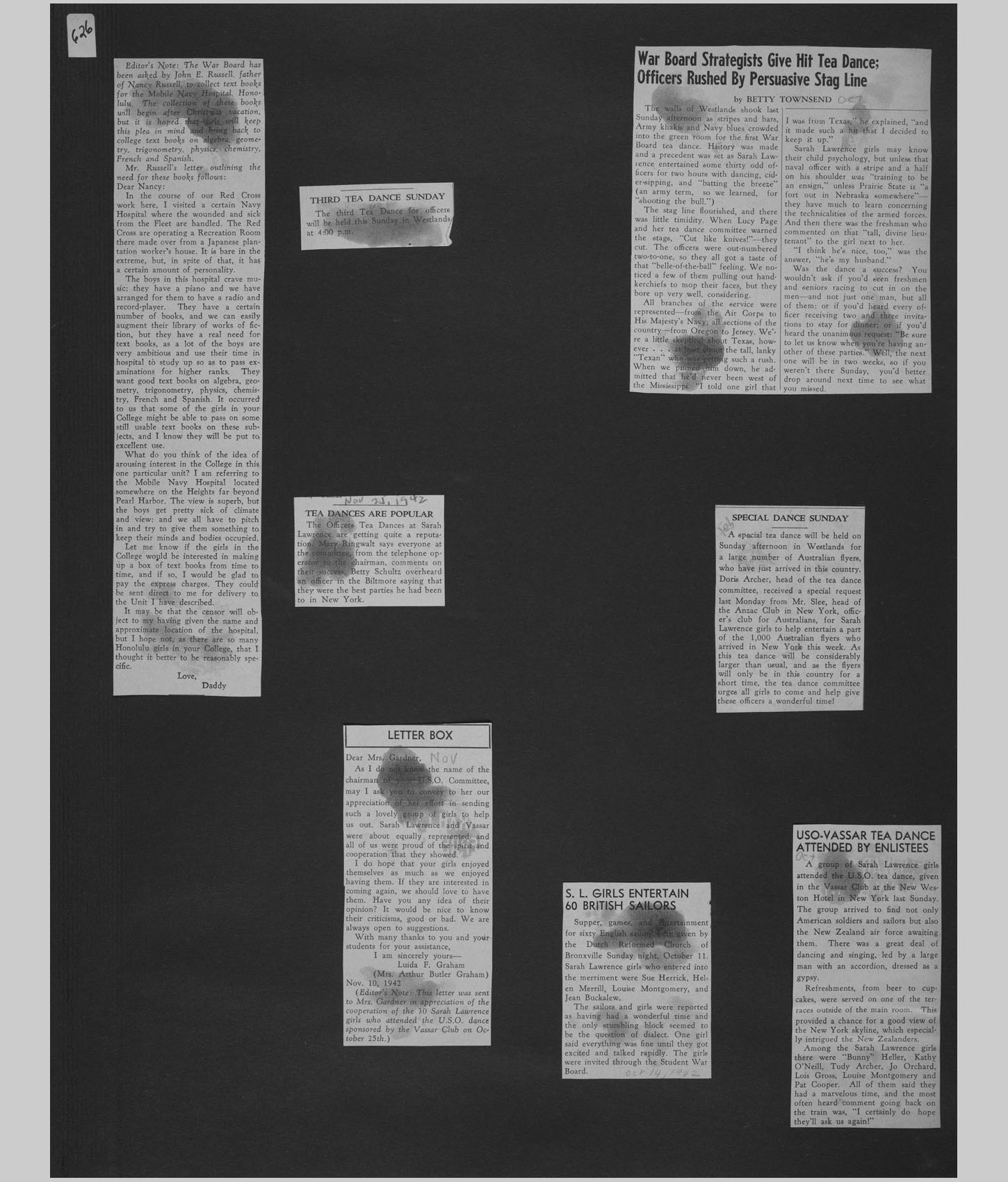 A large image of a page in the scrapbook