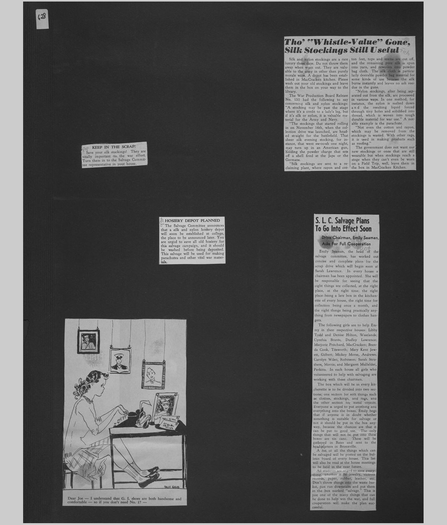 A large image of a page in the scrapbook