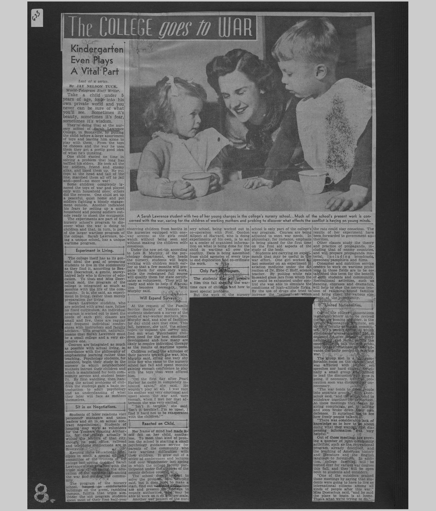 A large image of a page in the scrapbook