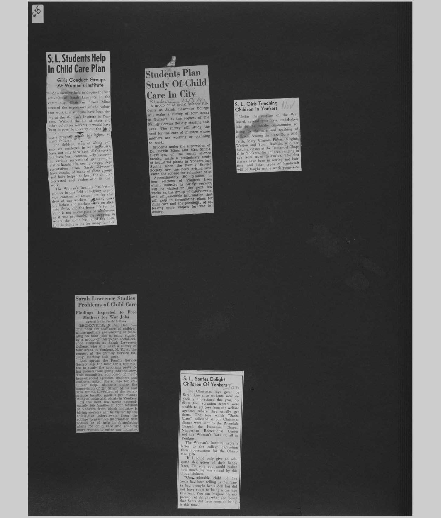 A large image of a page in the scrapbook