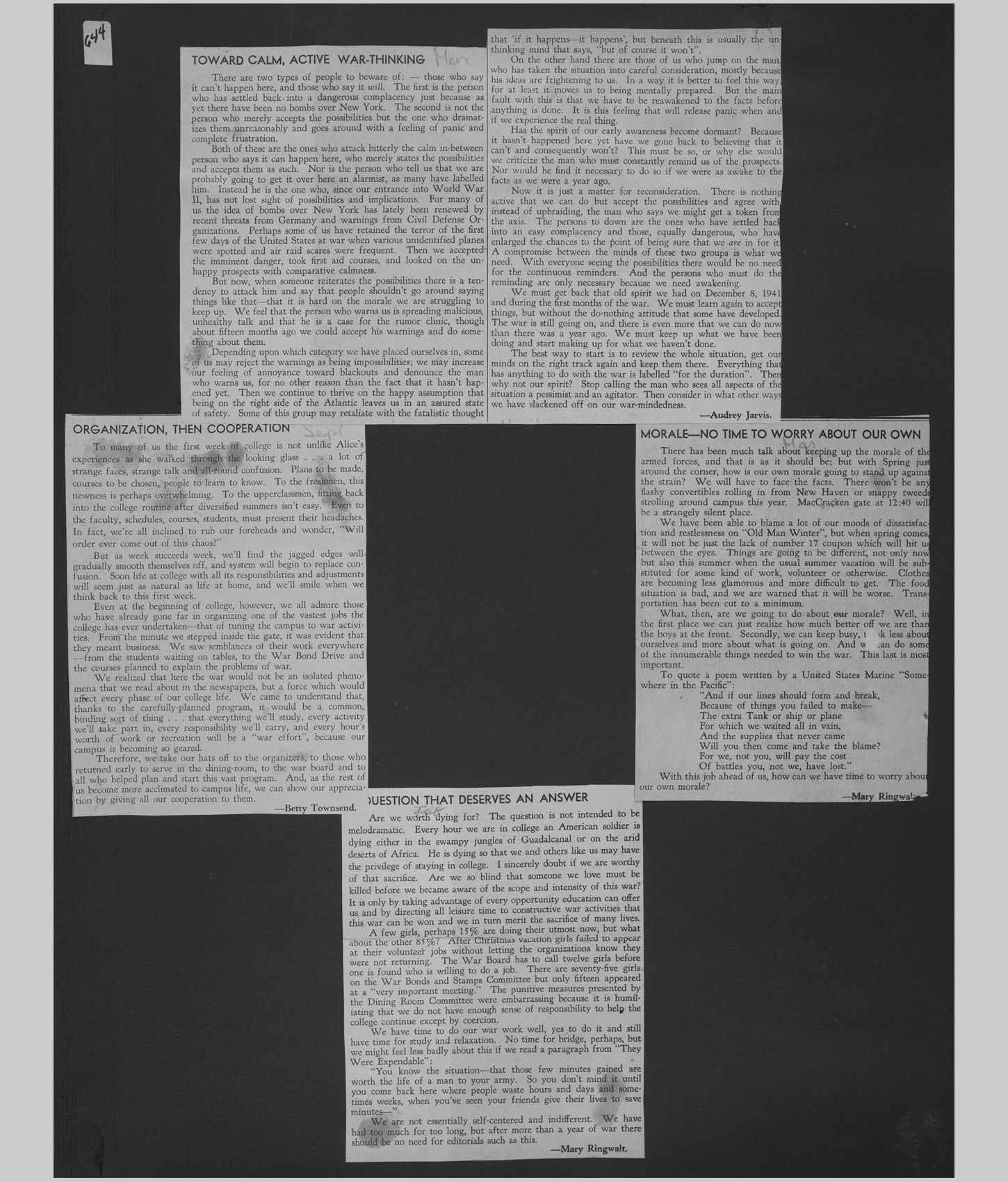 A large image of a page in the scrapbook