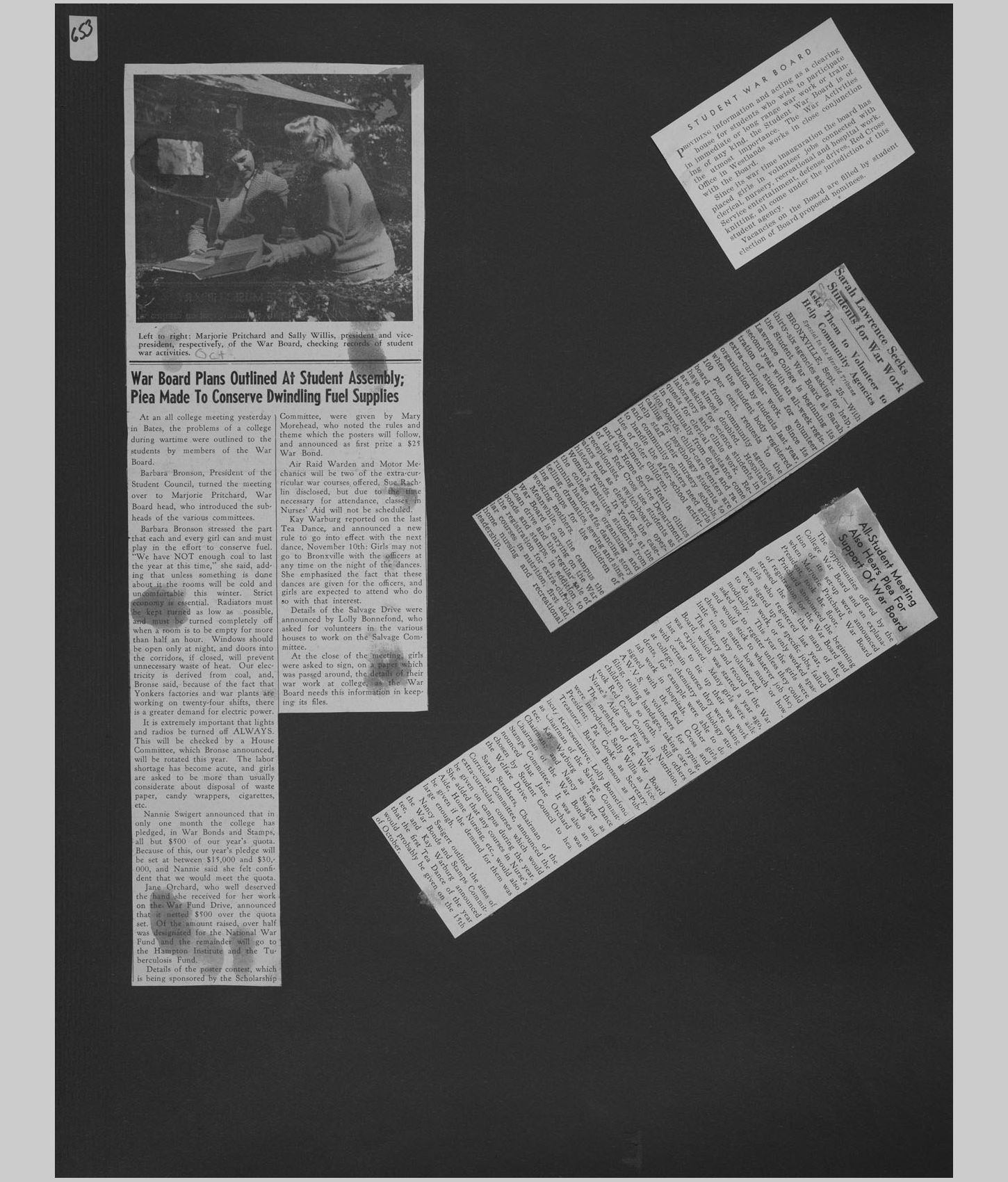 A large image of a page in the scrapbook