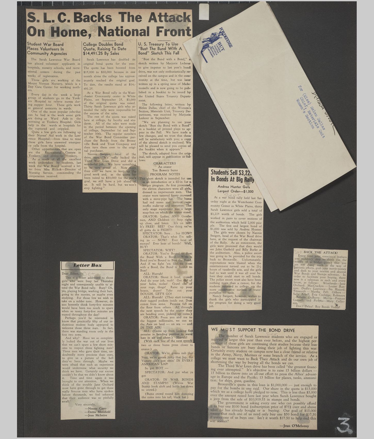 A large image of a page in the scrapbook