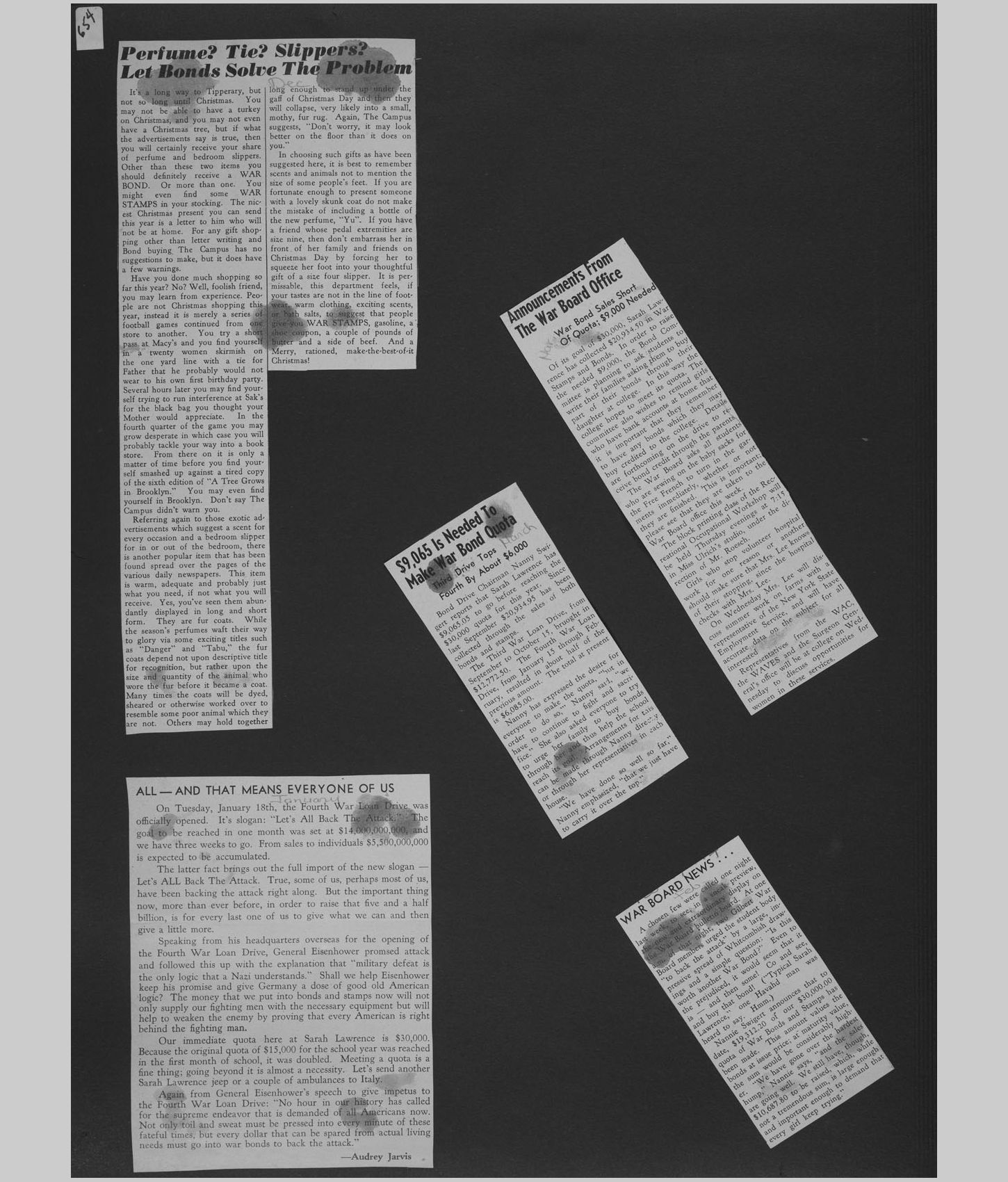 A large image of a page in the scrapbook