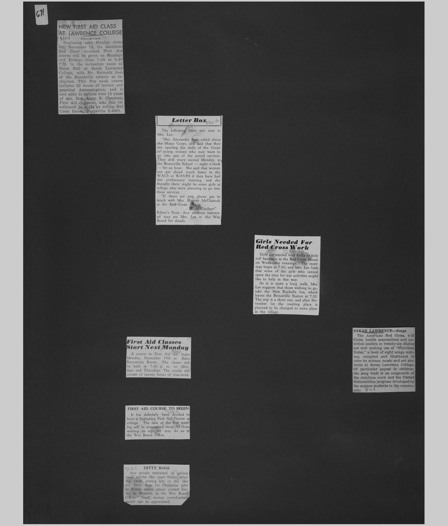 A large image of a page in the scrapbook