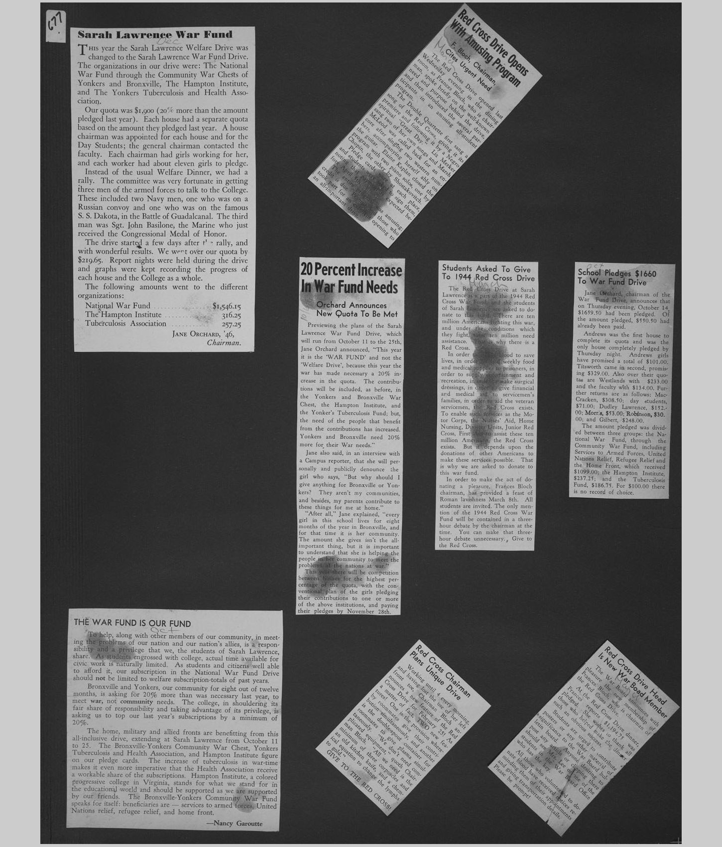 A large image of a page in the scrapbook