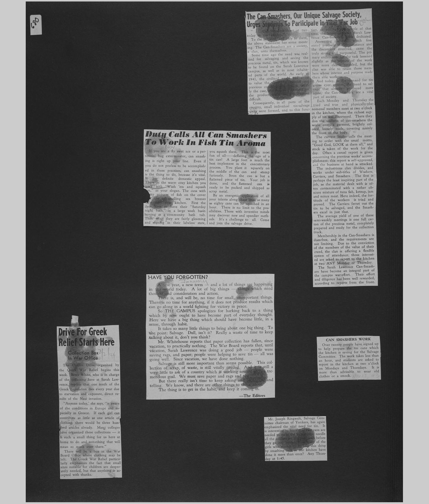 A large image of a page in the scrapbook