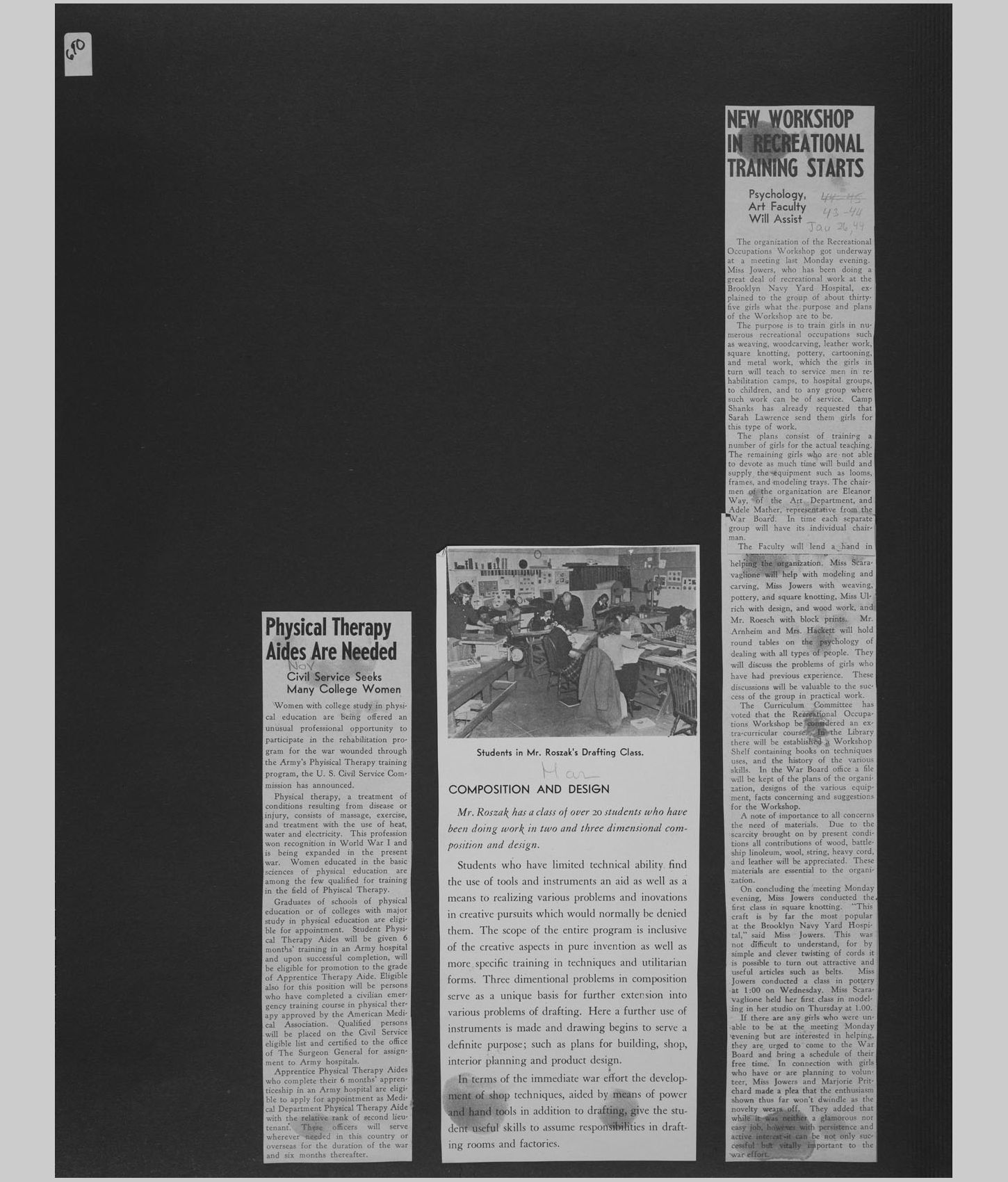 A large image of a page in the scrapbook