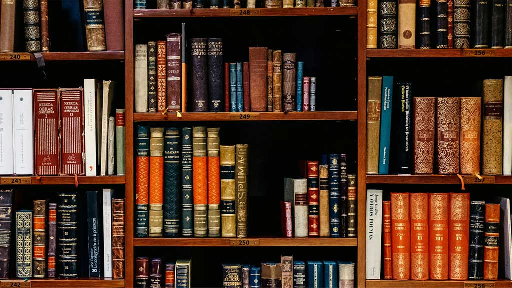 Books on a shelf