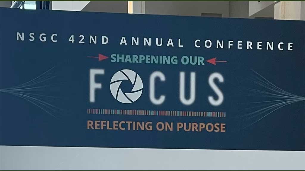 Banner promoting NSGC conference