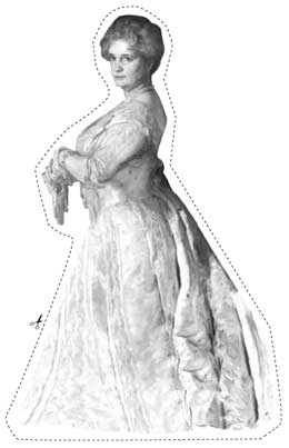 Black and white cutout of Sarah Lawrence portrait